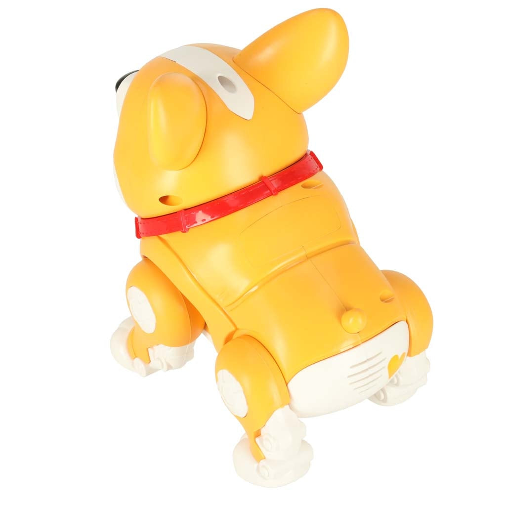 Interaktiv leksakshund Corgi som går med ljus och musik 3+ 20 cm