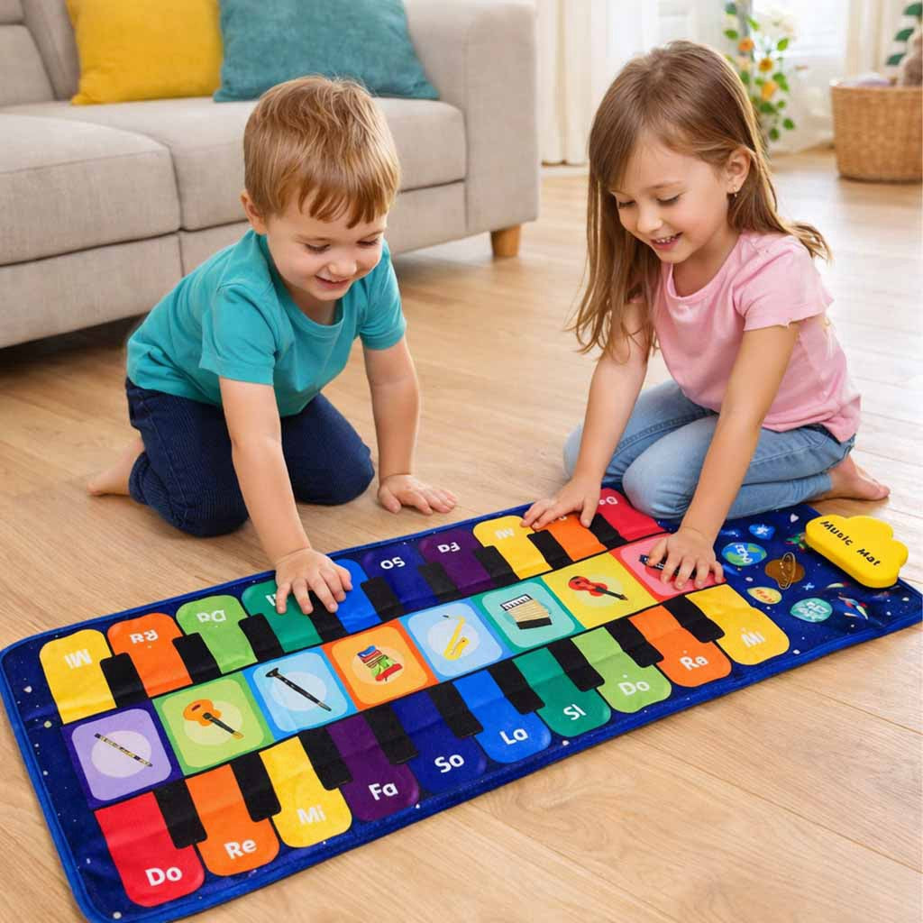 Interaktiv musikdansmatta för barn med 8 instrument och 10 melodier