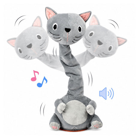 Interaktiv plyschkatt 31 cm med musik, ljud och upprepningsfunktion