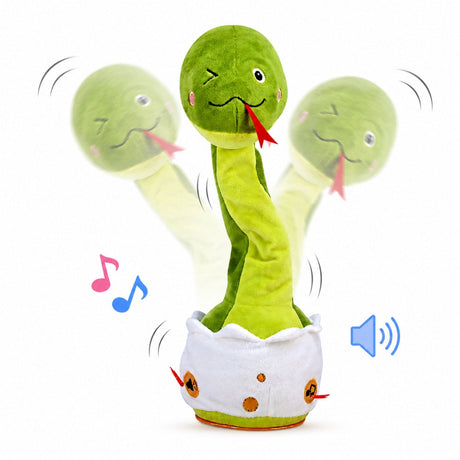 Interaktiv plyschorm med musik och ljud, upprepar ord, 31 cm