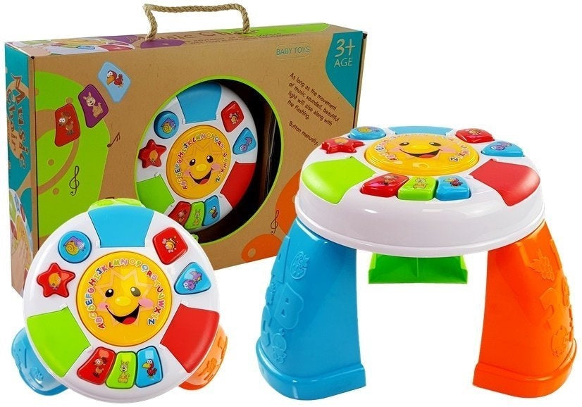 Interaktivt aktivitetsbord med ljud och mini piano, 3+ år