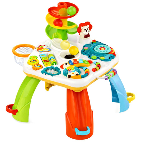 Interaktivt lärande bord med piano, bollrutschkana och abacus 3 bollar