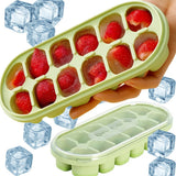 Isbitsform med lock 12 fack plast/silikon 19x8x3,5 cm