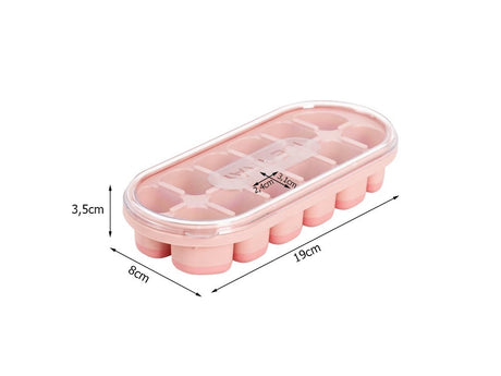 Isbitsform med lock 12 fack plast/silikon 19x8x3,5 cm