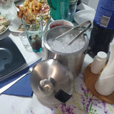 Iskylare i rostfritt stål 1,3 l med lock, tång, sil och barsked