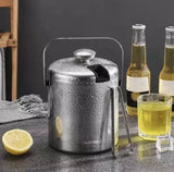 Iskylare i rostfritt stål 1,3 l med lock, tång, sil och barsked