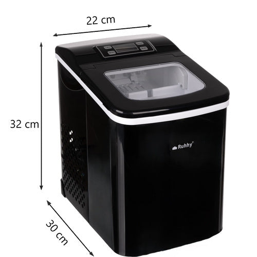 Ismaskin 12 kg/dygn 2 l 6 min LCD timer självrengöring svart