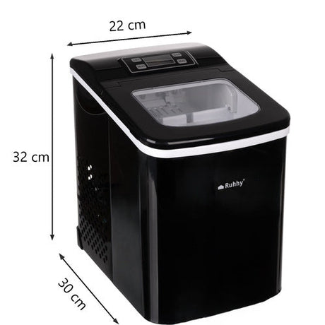 Ismaskin 12 kg/dygn 2 l 6 min LCD timer självrengöring svart