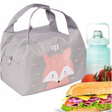 Isolerad lunchväska för snacks i polyester, rävmotiv 21,5x14,5x15,5 cm