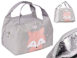 Isolerad lunchväska för snacks i polyester, rävmotiv 21,5x14,5x15,5 cm