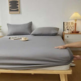 Jersey dra-på-lakan bomull 180x200 cm grå för madrass upp till 20 cm