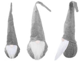 Juldekoration jultomte grå 30 cm filt/plast med böjbar luva