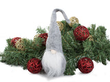 Juldekoration jultomte grå 30 cm filt/plast med böjbar luva