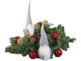 Juldekoration jultomte grå 30 cm filt/plast med böjbar luva