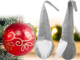 Juldekoration jultomte grå 30 cm filt/plast med böjbar luva