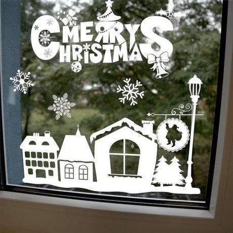 Jul fönsterdekaler PVC 66 cm statiska klistermärken för glas