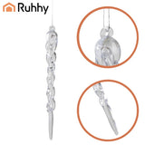 Julgranshängande istappar i akryl 13 cm 12-pack transparenta