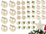 Julgranskulor plast guld 100-pack med stjärna 30-60 mm