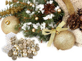 Julgranskulor plast guld 100-pack med stjärna 30-60 mm