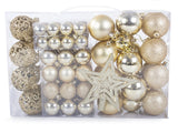 Julgranskulor plast guld 100-pack med stjärna 30-60 mm