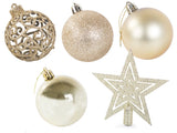 Julgranskulor plast guld 100-pack med stjärna 30-60 mm
