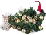 Julgranskulor plast guld 100-pack med stjärna 30-60 mm