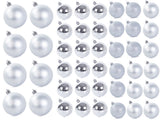 Julgranskulor plast silver 100-pack med Bethlehemstjärna 30-60 mm
