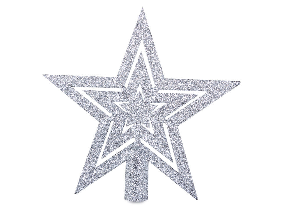 Julgranskulor plast silver 100-pack med Bethlehemstjärna 30-60 mm