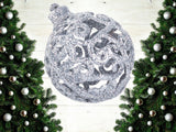 Julgranskulor plast silver 100-pack med Bethlehemstjärna 30-60 mm