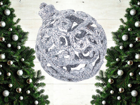 Julgranskulor plast silver 100-pack med Bethlehemstjärna 30-60 mm