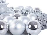 Julgranskulor plast silver 100-pack med Bethlehemstjärna 30-60 mm