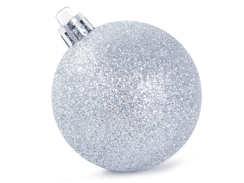 Julgranskulor plast silver 100-pack med Bethlehemstjärna 30-60 mm