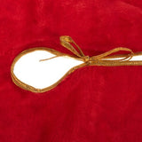 Julgransmatta plysch 90 cm röd/vit/guld i polyester