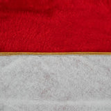 Julgransmatta plysch 90 cm röd/vit/guld i polyester