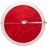 Julgransmatta plysch 90 cm röd/vit/guld i polyester