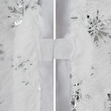 Julgransmatta vit/silver 90 cm polyester med stjärnor och snöflingor