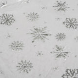 Julgransmatta vit/silver 90 cm polyester med stjärnor och snöflingor