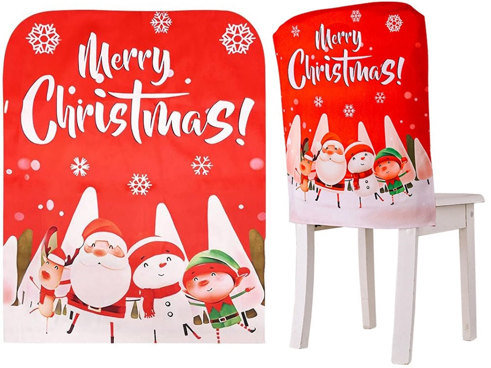 Julstolsöverdrag polyester 58x48 cm 1-pack mönster slumpmässigt