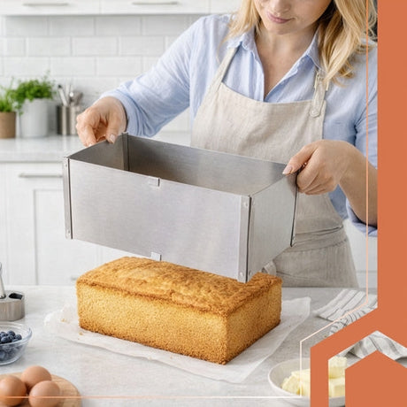Justerbar bakform utan botten rostfritt stål 15 cm 20-38x24-45 cm