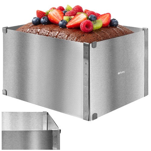 Justerbar bakform utan botten rostfritt stål 15 cm 20-38x24-45 cm