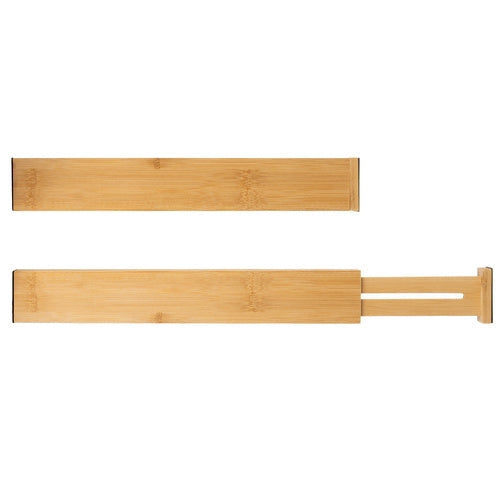 Justerbar lådorganisatör i bambu 4-pack teleskopiska avdelare 42-56 cm