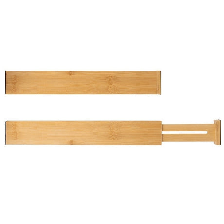 Justerbar lådorganisatör i bambu 4-pack teleskopiska avdelare 42-56 cm