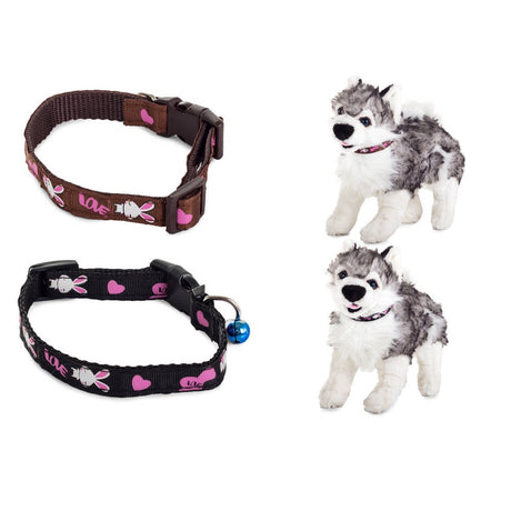 Justerbart hund- och katthalsband med bjällra 23,5–36 cm mixfärg