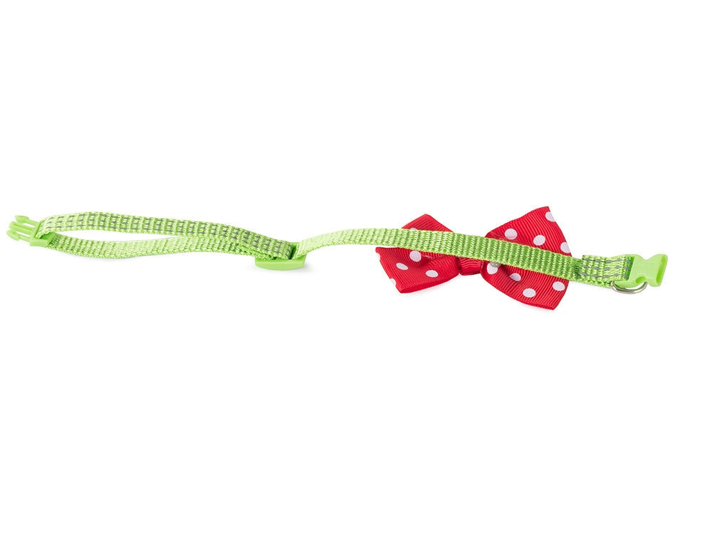 Justerbart katt- och hundhalsband 24–34 cm med bjällra rosett