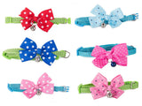 Justerbart katt- och hundhalsband 24–34 cm med bjällra rosett