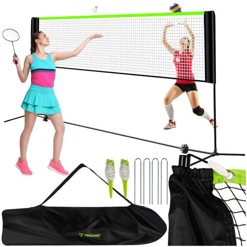 Justerbart sportnät 310x90 cm för volleyboll/badminton/tennis 93-255 cm