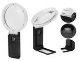 Juwelörlupp 10x/25x med LED och UV-ljus samt skala svart/vit