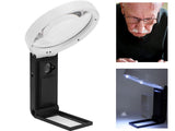 Juwelörlupp 10x/25x med LED och UV-ljus samt skala svart/vit
