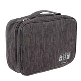 Kabelorganisatör väska vattentålig 9 fickor grå 25x20x10 cm