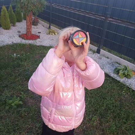 Kalejdoskop leksaksteleskop 20 cm flerfärgad